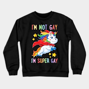 LGBTQ Unicorn Super Gay Pride LGBT Ally Flag Retro Crewneck Sweatshirt